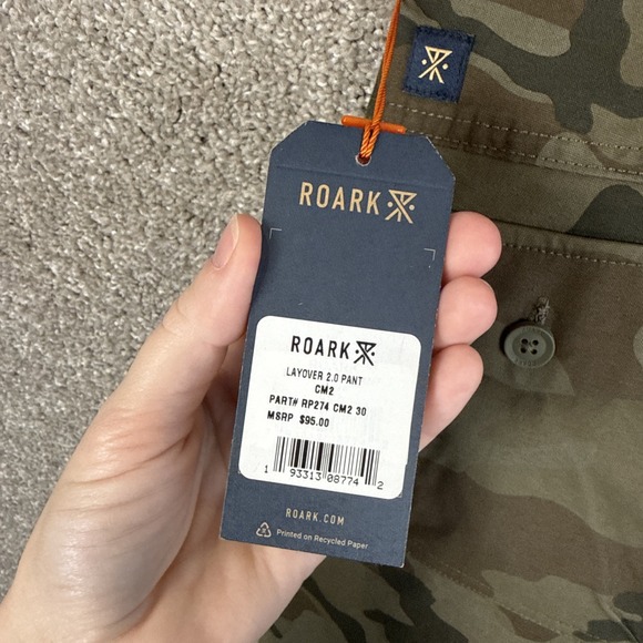 Roark Layover 2.0 Camo Print Pants Men's 30 Hiking Outdoors Drawstring NEW - Picture 7 of 10